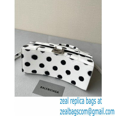 Balenciaga Hourglass Small Handbag Sprayed Polka Dots Printed Box White 2022