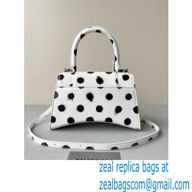 Balenciaga Hourglass Small Handbag Sprayed Polka Dots Printed Box White 2022