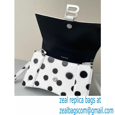 Balenciaga Hourglass Small Handbag Sprayed Polka Dots Printed Box White 2022 - Click Image to Close