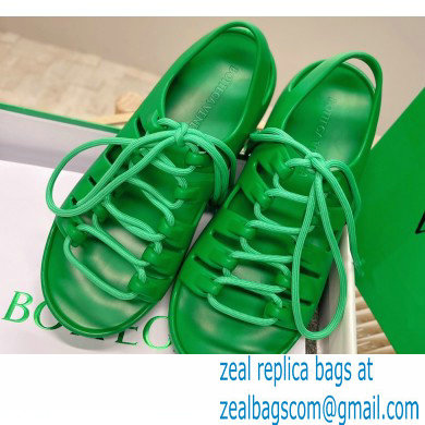 Bottega Veneta Jelly Rubber lace-up flat sandals Green 2022 - Click Image to Close