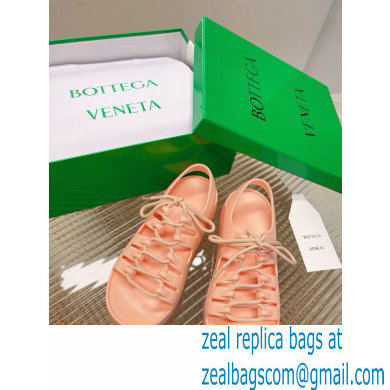 Bottega Veneta Jelly Rubber lace-up flat sandals Pink 2022