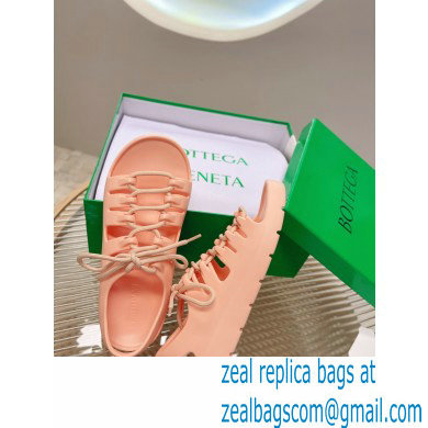 Bottega Veneta Jelly Rubber lace-up flat sandals Pink 2022
