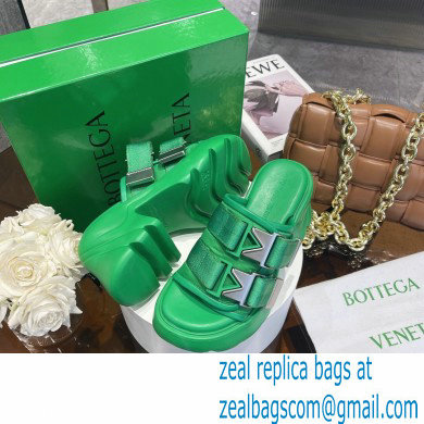 Bottega Veneta Padded technical fabric flash Heel sandals Green 2022 - Click Image to Close