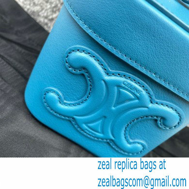 Ceine SMALL BOX cuir triomphe bag in Smooth Calfskin Blue 2022 - Click Image to Close