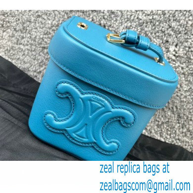 Ceine SMALL BOX cuir triomphe bag in Smooth Calfskin Blue 2022 - Click Image to Close