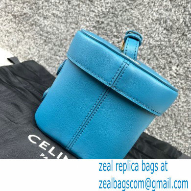 Ceine SMALL BOX cuir triomphe bag in Smooth Calfskin Blue 2022