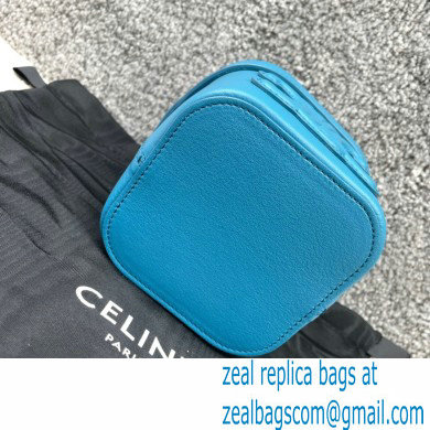 Ceine SMALL BOX cuir triomphe bag in Smooth Calfskin Blue 2022