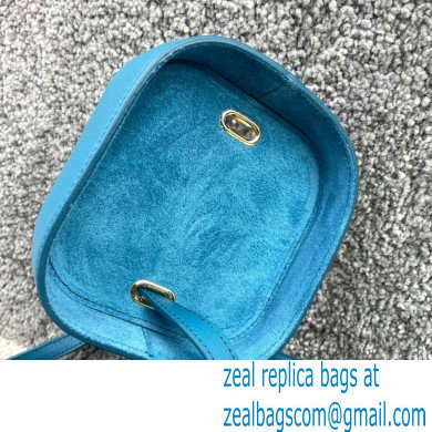 Ceine SMALL BOX cuir triomphe bag in Smooth Calfskin Blue 2022