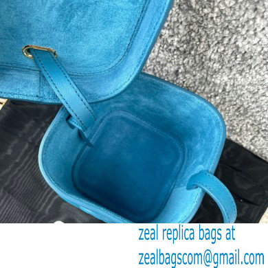 Ceine SMALL BOX cuir triomphe bag in Smooth Calfskin Blue 2022