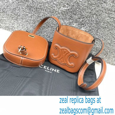 Ceine SMALL BOX cuir triomphe bag in Smooth Calfskin Brown 2022