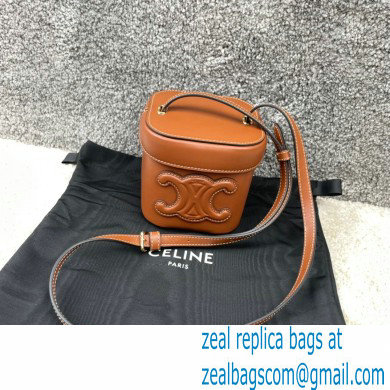 Ceine SMALL BOX cuir triomphe bag in Smooth Calfskin Brown 2022 - Click Image to Close