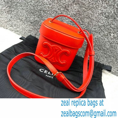 Ceine SMALL BOX cuir triomphe bag in Smooth Calfskin Red 2022 - Click Image to Close