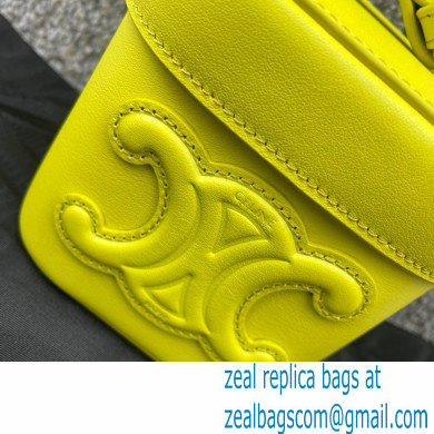 Ceine SMALL BOX cuir triomphe bag in Smooth Calfskin Yellow 2022