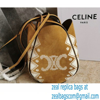 Celine Marlou Bag In Suede Calfskin With Triomphe Embroidery 2022