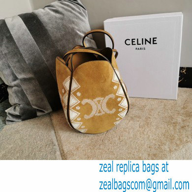 Celine Marlou Bag In Suede Calfskin With Triomphe Embroidery 2022 - Click Image to Close