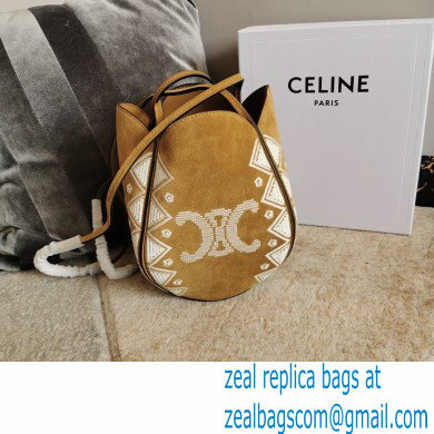 Celine Marlou Bag In Suede Calfskin With Triomphe Embroidery 2022