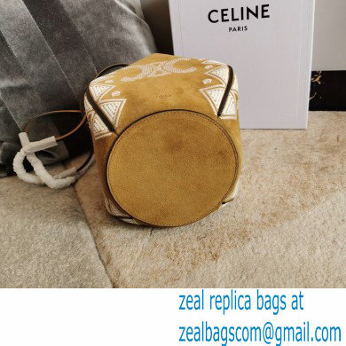 Celine Marlou Bag In Suede Calfskin With Triomphe Embroidery 2022