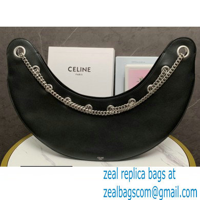 Celine large ava chain bag in smooth Calfskin Black/Silver 2022