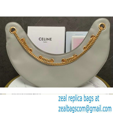 Celine large ava chain bag in smooth Calfskin Gray/Gold 2022 - Click Image to Close