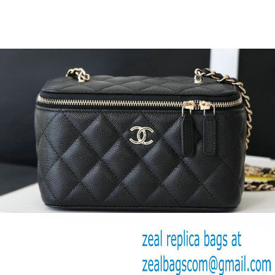 Chanel Vanity Case Bag with Chain AP2625 in Original Quality Grained Calfskin Black 2022