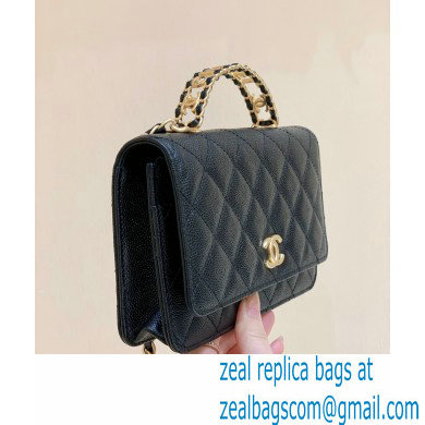 Chanel Wallet on Chain WOC Bag with Chain Handle AP2804 in Original Quality Grained Calfskin Black 2022