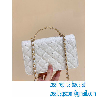 Chanel Wallet on Chain WOC Bag with Chain Handle AP2804 in Original Quality Grained Calfskin White 2022