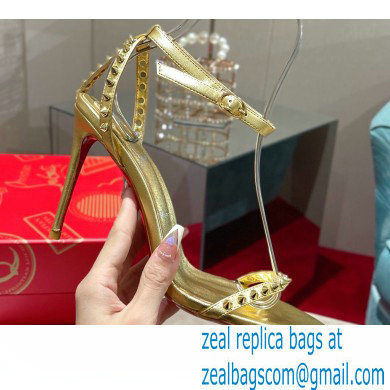 Christian Louboutin Heel 10cm So Me Sandals Gold 2022 - Click Image to Close