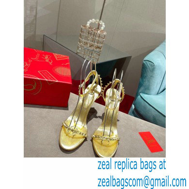 Christian Louboutin Heel 10cm So Me Sandals Gold 2022 - Click Image to Close