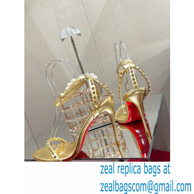 Christian Louboutin Heel 10cm So Me Sandals Gold 2022