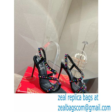 Christian Louboutin Heel 10cm Spikita Strap Sandals Black/Multicolor 2022