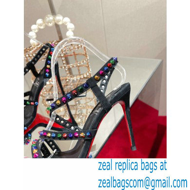 Christian Louboutin Heel 10cm Spikita Strap Sandals Black/Multicolor 2022