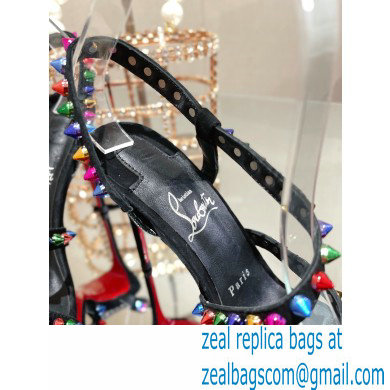 Christian Louboutin Heel 10cm Spikita Strap Sandals Black/Multicolor 2022