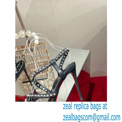 Christian Louboutin Heel 10cm Spikita Strap Sandals Black/Silver 2022