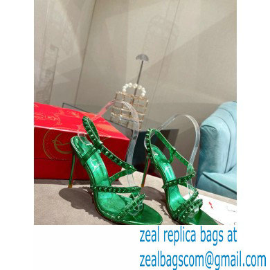 Christian Louboutin Heel 10cm Spikita Strap Sandals Green 2022