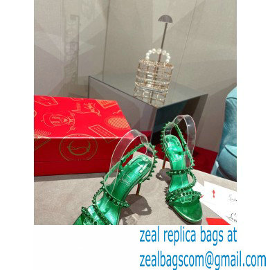 Christian Louboutin Heel 10cm Spikita Strap Sandals Green 2022 - Click Image to Close