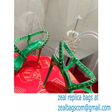 Christian Louboutin Heel 10cm Spikita Strap Sandals Green 2022