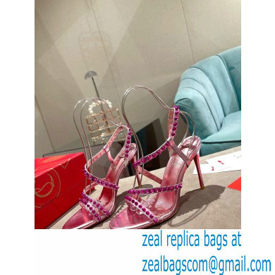 Christian Louboutin Heel 10cm Spikita Strap Sandals Pink 2022 - Click Image to Close