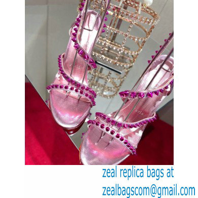 Christian Louboutin Heel 10cm Spikita Strap Sandals Pink 2022 - Click Image to Close