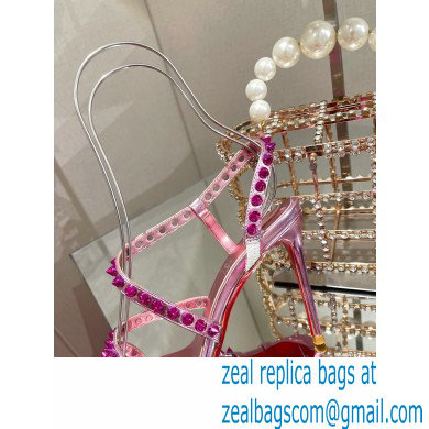 Christian Louboutin Heel 10cm Spikita Strap Sandals Pink 2022 - Click Image to Close