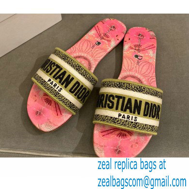 Dior Embroidered Cotton Dway Slides 01 2022