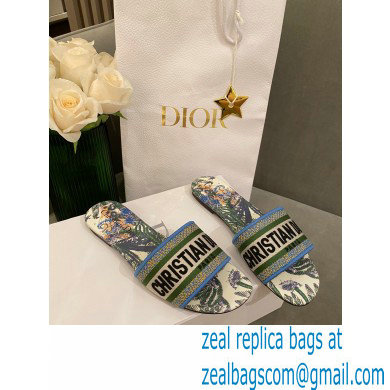 Dior Embroidered Cotton Dway Slides 10 2022 - Click Image to Close