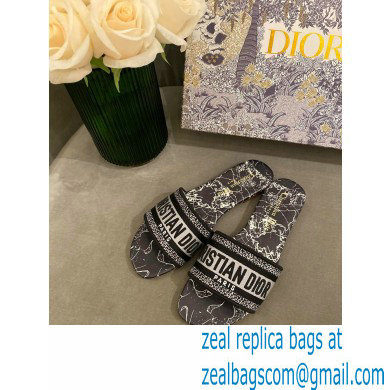 Dior Embroidered Cotton Dway Slides 15 2022