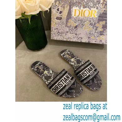 Dior Embroidered Cotton Dway Slides 15 2022