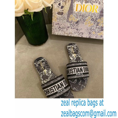 Dior Embroidered Cotton Dway Slides 15 2022