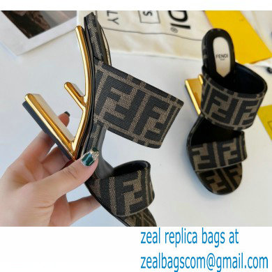 Fendi First FF Fabric High-heeled Sandals 2022