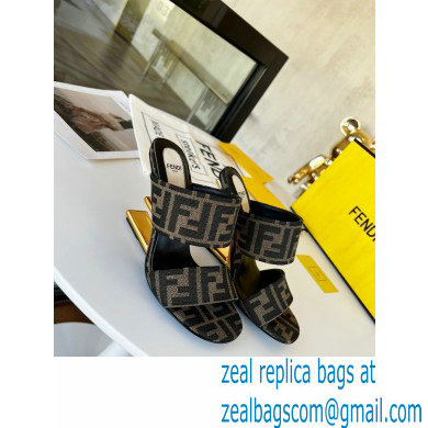 Fendi First FF Fabric High-heeled Sandals 2022