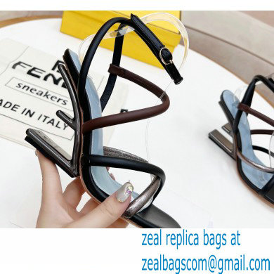 Fendi First Nappa Leather Cross-over Bands And Ankle Strap High-heeled Sandals Black 2022