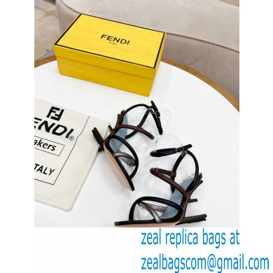 Fendi First Nappa Leather Cross-over Bands And Ankle Strap High-heeled Sandals Black 2022