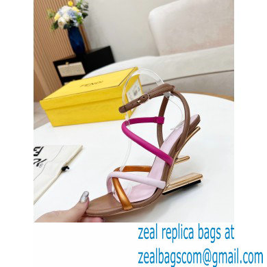 Fendi First Nappa Leather Cross-over Bands And Ankle Strap High-heeled Sandals Brown 2022