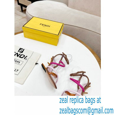 Fendi First Nappa Leather Cross-over Bands And Ankle Strap High-heeled Sandals Brown 2022